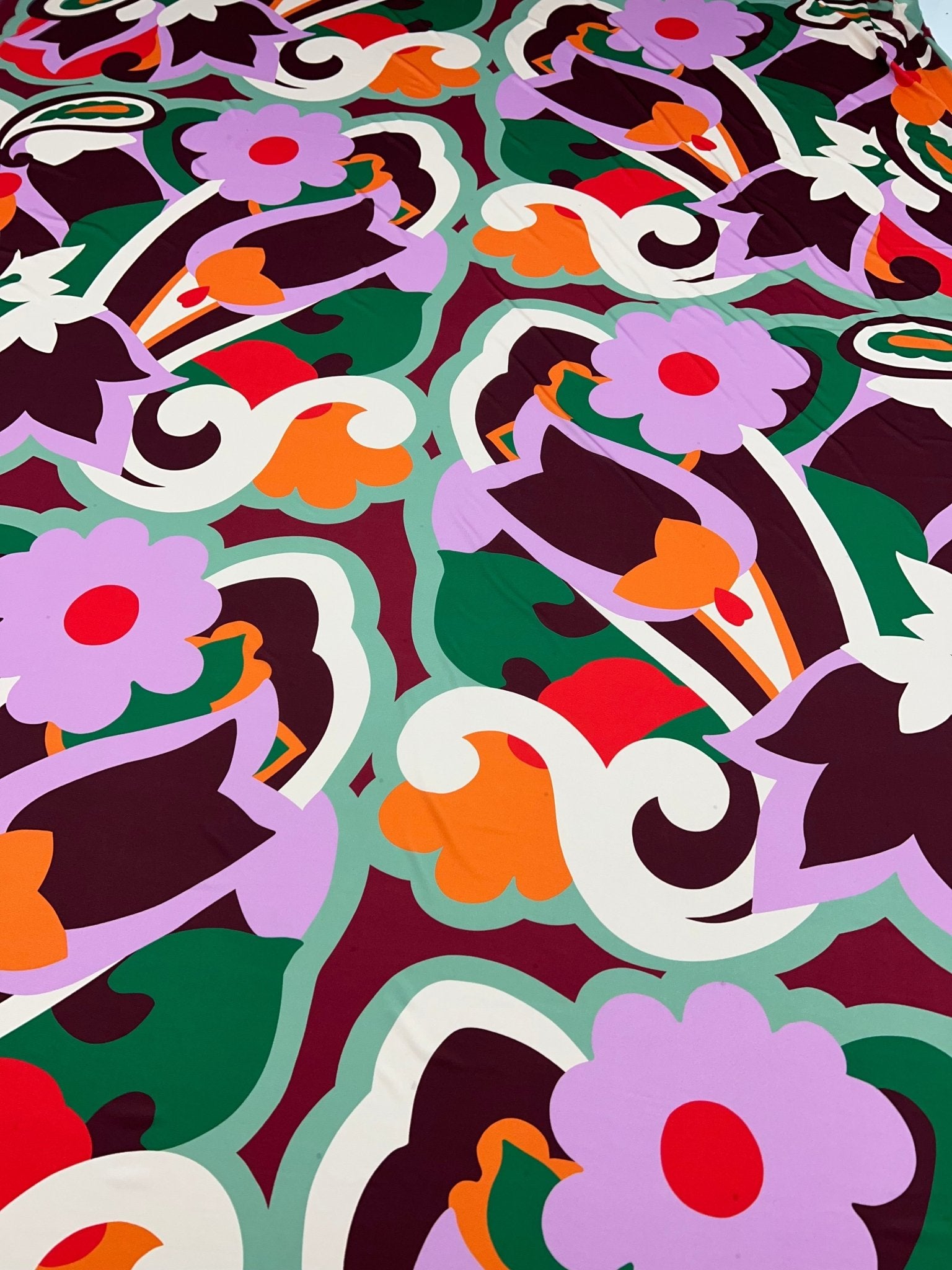 Lilac Floral Flower Mix Print ITY Fabric 4 Way Stretch - T9 Fabrics